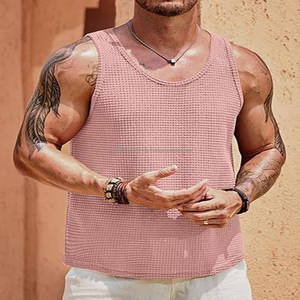 Débardeur tie-dye sans manches col rond pour homme, débardeur respirant et léger pour vente en ligne - Product Image 3