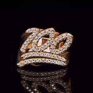 Rose Gold Diamond <b>Ring</b> Round Brilliant Cut Hiphop Style Everyday Wear Unisex Jewelry - Product Image 1