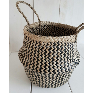 Panier à ventre en jonc de mer du Vietnam à deux niveaux avec poignées, pour le marché européen, cuisine, salle de bain, naturel et durable - Product Image 5