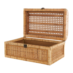 Caja de Almacenamiento de Mimbre Tejida a Mano Directo de Fábrica, Cesta Organizadora con Tapa, Decoración del Hogar, Proveedor Ecológico - Product Image 3