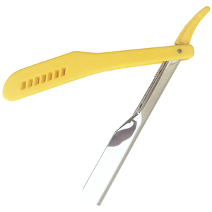 Afeitadora manual plegable de una sola cuchilla con mango de plástico amarillo para hombre, bajo MOQ, para dar forma al cabello, venta al por mayor - Product Image 2