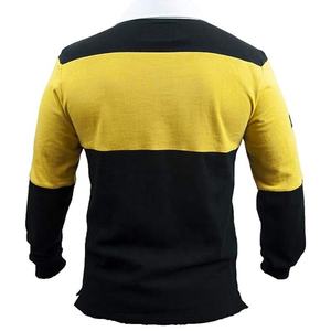 Men's Long Sleeve Striped Polo Shirt Green Navy White Cotton Turn-<b>down</b> Collar Regular Fit All Seasons - Product Image 4