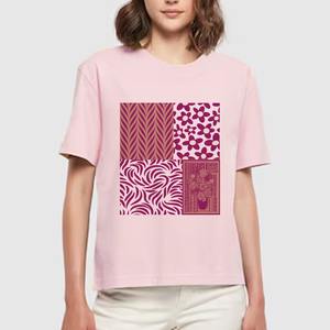 Camisetas de algodón orgánico de primera calidad, camisetas rosas suaves y sólidas, camisetas de manga corta ligeras con estampado redondo, camisetas informales holgadas para mujer - Product Image 1