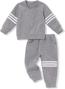 Nuevo Conjunto de Ropa Infantil Unisex de 2 Piezas, Sudadera de Manga Larga y Pantalones de Color Sólido, Ropa de Invierno para Niños Pequeños, Colores Personalizados, Transpirable - Product Image 1