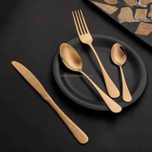 Juego de Cubiertos de acero inoxidable con estrella azul PVD dorada al por mayor, grado único 202/304, cuchara brillante, tenedor, cuchillo, cuchara para bebé, hecho para fiestas - Product Image 2