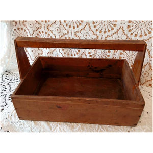 <b>Rustic</b> Wooden Storage Caddy Vintage <b>Desk</b> Organizer Box Wholesale Decorative Wood Tote Basket with Handle for Home Wooden Caddy - Product Image 1