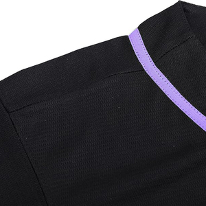 Stylish Black Baseball Jersey With Purple Trim Blank Team Sportswear Performance Sublimation Button Down <b>Shirt</b> - Product Image 5