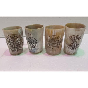 Personalizado exquisito Vintage oso bebiendo Koi taza hecha a mano cuerno Natural corto antiguo tallado estilo Animal negocio perfecto - Product Image 1