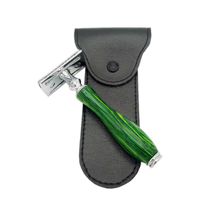 Safety <b>Razor</b> Wholesale High Quality Stainless Steel Barber Safety <b>Razors</b> with Wood Bamboo Handle for Home Use And Custom Logo - Product Image 2