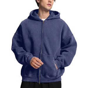 Fabricante de sudaderas con capucha de forro polar grueso con cremallera, chaqueta con capucha extragrande lisa, ropa urbana personalizada - Product Image 5