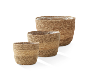 Macetas de Almacenamiento para Exterior de Estilo Rústico Bohemio, Hechas a Mano en Vietnam, de Hierba Marina, con Asas Tejidas a Mano, Ecológicas - Product Image 3
