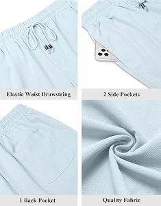 Shorts chino stretch premium pour homme, décontractés, pour l'été, respirants, avec fermeture boutonnée, logo sur le devant, shorts de golf - Product Image 5