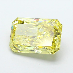 Diamant synthétique de laboratoire de 2,02 carats, taille radiant, jaune intense fantaisie, clarté SI1, excellente taille, certifié IGI, diamant synthétique non monté - Product Image 1