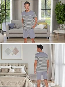 Custom <b>Men's</b> Neck Blank Cotton Premium Summer Casual Solid Breathable Jersey <b>T</b>-<b>shirt</b> Boxy Fit High Quality 2-Piece <b>Shorts</b> - Product Image 4