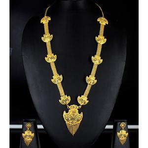 Parure de bijoux collier avec boucles d'oreilles en laiton plaqué or pur parure de bijoux collier design haute qualité Émirats arabes unis Dubaï - Product Image 6