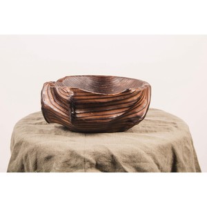 Handcrafted Blackened <b>Wood</b> Bowl with Charred Finish | Wholesale Wooden Bowls - Product Image 2
