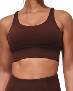 Sujetador Deportivo Personalizado para Mujer, Top Corto Azul con Espalda Cruzada para Fitness y Entrenamiento, Ropa Deportiva OEM ODM, Fabricante Mayorista de Marca Privada - Product Image 1