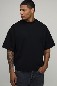 mens oversized boxy fit t shirt drop shoulder loose fit heavy cotton streetwear blank <b>tshirt</b> custom logo supplier - Product Image 4