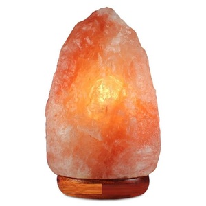 Himalayan Salt Lamp Carved Eco-Friendly Natural Rock Shape <b>Dimmer</b> Switch Included Home Decoration Light Crystal Pink Orange Tone - Product Image 5