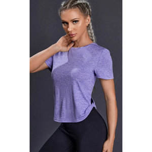 Women's for Short Sleeve Crew Neck T-Shirt Loose Fit Quick Dry Sporty Knitted Activewear <b>Top</b> Autumn Workout Wear Silk/Cotton - Product Image 1