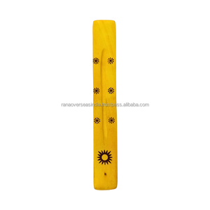 Eco Friendly Wooden Ash Catcher Incense Stick Holder with Floral Sun <b>Decoration</b> for Aromatherapy Meditation Gift - Product Image 2