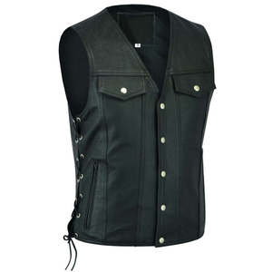 Chaleco de Motociclismo de Cuero Vacuno Premium, Chaleco de Carreras sin Mangas para Hombre, Chaqueta de Protección para Motociclistas, Impermeable, Resistente al Viento, Talla Grande - Product Image 3