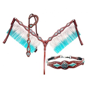 ชุดหูฟังและปลอกคออกหนังแท้แบบตะวันตกพร้อมสายรัดที่ดีที่สุด Quality100 % - Product Image 3