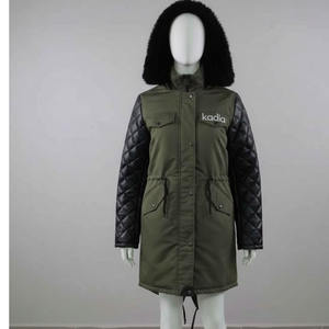 Manteau d'hiver long en daim pour femme avec logo personnalisé, rembourré en coton matelassé, épais, chaud, à capuche, écologique, imperméable, mode outdoor - Product Image 1