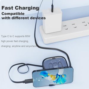 S10 60W PD対応格納式USB-C 6-in-1充電キット（ナノSIM、TFカードホルダー、ポータブルABS収納ボックス、ケーブル、スマホスタンド付き） - Product Image 3