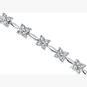 Sparkling Prong <b>Set</b> Round 4.40 Carats Tennis Bracelet White LAB - GROWN l Earth Mined Diamond - Product Image 4