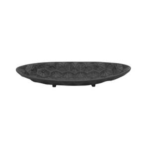 Plateau de service rectangulaire vintage en métal avec motif végétal gravé, design artisanal pour usage décoratif - Product Image 2