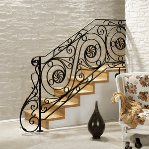 Rampe d'escalier murale en fer forgé de style victorien européen, résistante à la rouille, facile à assembler pour les hôtels - Product Image 5