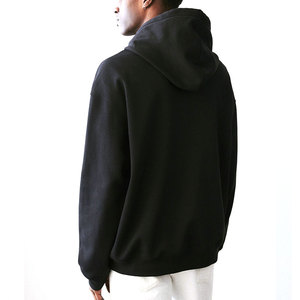 Autumn and Winter New Men's Fleece Hoodie Men Custom logo Cotton Thick Heavy <b>Weight</b> <b>Blank</b> Black Color Hoodies - Product Image 3