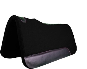 Tapis de selle de luxe en feutre de laine occidental, équipement d'équitation haut de gamme, sellerie personnalisée renforcée en cuir, vente en gros - Product Image 2