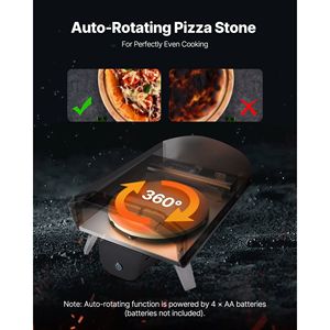 Forno per Pizza portatile da esterno 12 fornello a Pellet a legna termometro elettrico per il campeggio nel cortile include Pizza-Stone - Product Image 4