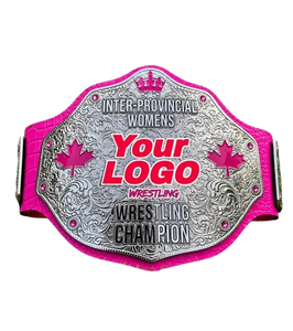Cinturón de Campeonato de Lucha Libre Femenina Personalizado, Color Rosa, Cuero PU, Título Interprovincial, Personalizado - Product Image 1