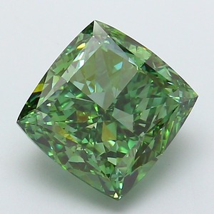 Diamant de laboratoire CVD vert vif fantaisie modifié taille coussin carré de 5,01 carats, clarté VS1, excellente taille, pierre précieuse de luxe pour bijoux - Product Image 1