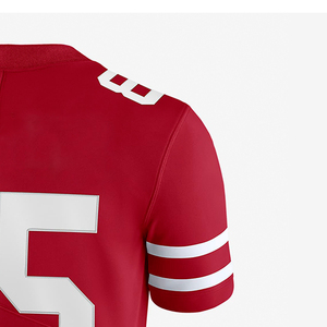 Uniforme de Fútbol Americano Personalizado para Equipo, Jersey Corto Transpirable, Talla Grande para Hombre, Cuello en V, Malla, Spandex, Poliéster, Colores Personalizados - Product Image 5