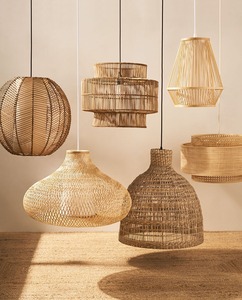 Luminaire suspendu en rotin tissé naturel transparent, fait main, écologique, léger, avec garantie d'un an, fabriqué au Vietnam - Product Image 6