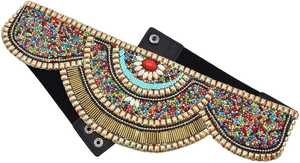 Ceinture décorative brodée à la main avec un motif ethnique coloré pour les accessoires de tenue de mariée et de festival - Product Image 5