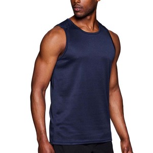 Men's <b>Navy</b> Blue Sleeveless Tank <b>Top</b> O-Neck Solid Color Knitted Breathable Casual Sport Wear Men's Tank <b>Tops</b> - Product Image 5