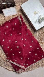 Sari y conjunto de blusa JMC de calidad premium con un aspecto elegante y un color increíble, con trabajo de hilo y lentejuelas. Proveedor y exportador mundial. - Product Image 6