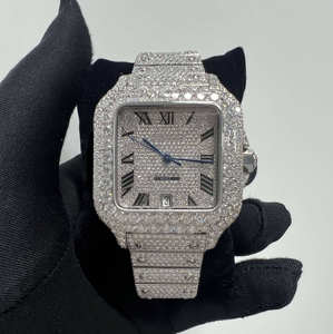 High Demand <b>Automatic</b> Moissanite Diamond Watch Stainless Steel Quartz Luxury Stylish <b>Wristwatch</b> for Business Professionals Use - Product Image 1