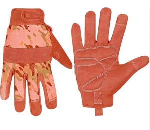 Purple Camo Work <b>Gloves</b> With Textured Fingertips Anti-Slip Elastic Wristband Polyester Material General Purpose Safety <b>Gloves</b> - Product Image 1