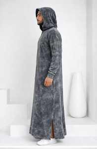 เสื้อคลุมสไตล์สตรีทแวร์แบบย้อมสีเอซิด |   เสื้อคลุมอิสลามแบบมีฮู้ดสำหรับผู้ชาย OEM ขายส่งจำนวนมาก ขายดี |   ชุดโทบฤดูหนาวสำหรับผู้ชายชาวซาอุดิอาระเบีย - Product Image 5