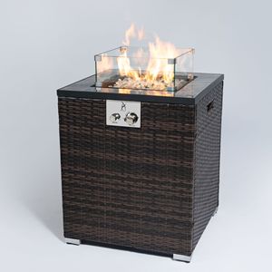 Table d'angle de jardin à gaz propane de 28 pouces avec foyer décoratif et colonne de feu extérieure - Product Image 2