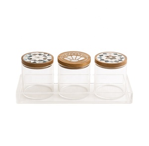 Ramadan 2026 Modern Luxury Acrylic Storage Jars 3-Piece Set Customizable Wooden <b>Lids</b> Mother-of-Pearl Inlay Handmade Airtight - Product Image 6