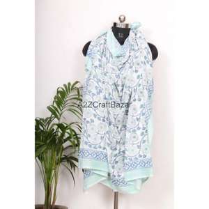 Pareo de Algodón con Estampado Floral Hecho a Mano, Cubre Bikini, Ligero, para la Playa, Bufanda, Moda Femenina - Product Image 5