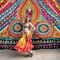 Jupe de danse orientale bohème victorienne maxi de 25 yards en pur coton, style gypsy tribal fusion, grande taille, respirante, faite à la main pour femme, idéale pour l'été