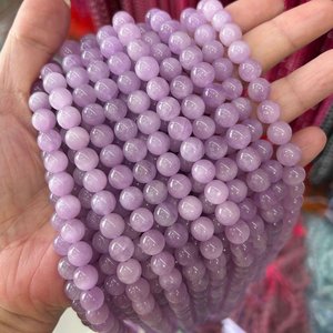 Natural Kunzite Smooth Gemstone <b>Beads</b> Loose Purple for Jewelry Making Strand IGI Certified ZUBEDA GEMS JEWELRY Wholesale - Product Image 1